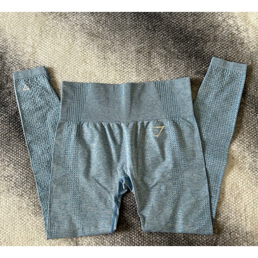 Gymshark Vital Seamless 2.0 Leggings Small Evening Blue Marl High Waist 7/8